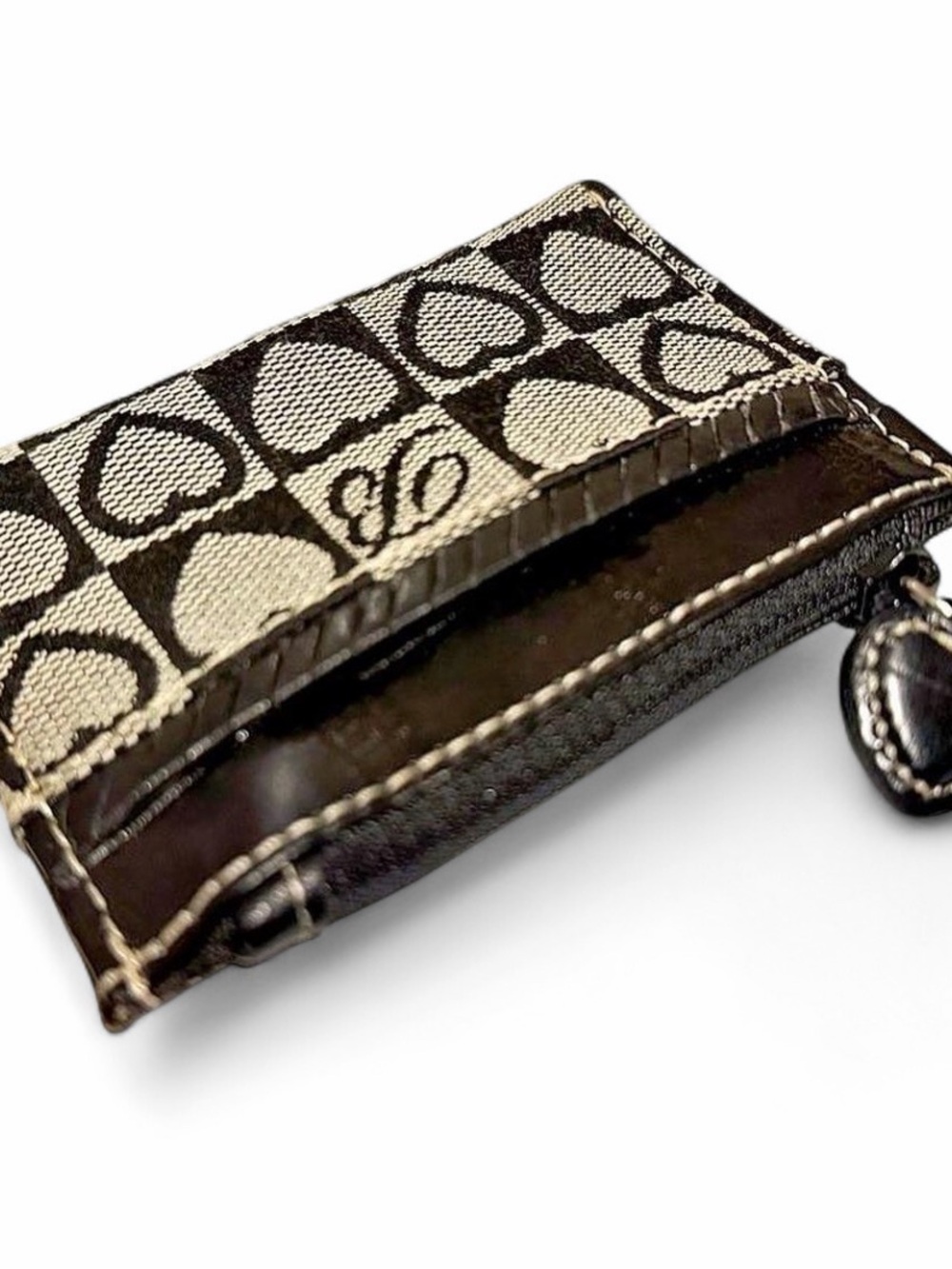 Brighton Chocolate Briwn Heart Pattern Card Wallet #404